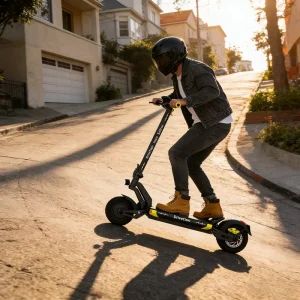 Foldable Electric Scooter with Battery 10″ Off Road Tires Dual Suspension 55km/h Top Speed EScooter for Adults