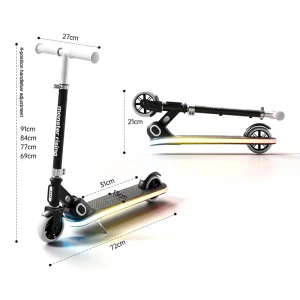 Foldable Kids 2 wheels Scooter with 20 Modes LED Light Suitable for 5 12 Years Old Children Ride Slide Car Stable Safe Scooter