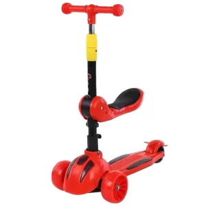 Foldable Kids Kick Scooter Adjustable Height Children Foot Scooter Anti Slip Deck Outdoor Ride on Toy for Boys Girls