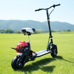 Folding 49cc 2-stroke Black Gas Scooter for Sale Mini Gas Scooter for Adult