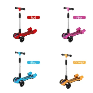 Folding Seat Portable Rocket CE Certification 3 Wheels With LED Lights Children Spray Smoke Bubble Kids Foot Kick Scooters