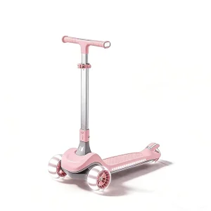 Foot Scooters Electric Child 3 Wheel with Adjustable Height Folding Kick Scooter With Luminous Wheels