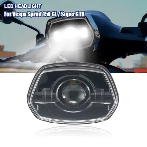 Front Black LED Headlight for Sprint 150 Vespa Scooter Accessories