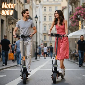 Good Performance Electric Scooter 800W Motor 10inch Road Tires Bright LED Headlights Foldable Waterproof 45Km/h Max Speed 120kg