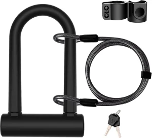 Heavy Duty Anti Theft Stainless Steel Waterproof Rustproof U Lock for Bicycle Accessories Electric Scooter MTB Road Bike