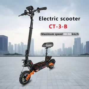 High Power 1000W Fast Speed Electric Scooter Foldable LED Running Lights Removable Battery 11″ Offroad Tire