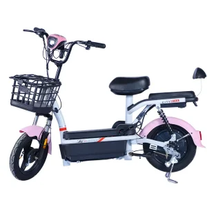 High Power 350W 48V EBIKE Electric Moped Scooter 14″ Vacuum Tire 2 Seats Brushless Motor 3 Speed Adults