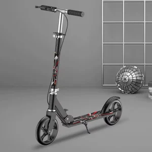 High end Portable Wheels Kick Scooter for Kids Teens and Adults Foldable Scooter with Adjustable Handlebars Dual Braking System