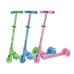Kick Scooter Factory Price Three Flash Wheel Toy Scooter Baby Kids Adjustable Children Kick Foot Scooter