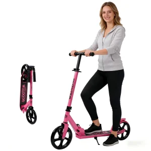 Kick Scooters 2 Big Wheels Portable Folding Lightweight Foot Scooter for Adult Kids