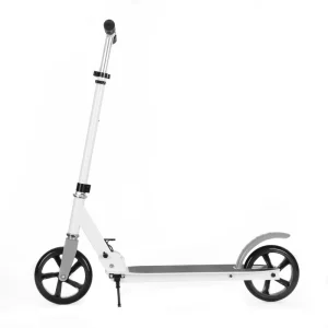 Kids Adults Scooters Two Big Wheels Folding Adjustable Kick Scooters with Carry Strap and Bell Disc and Rear Dual Brakes