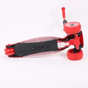 Kids Durable Steel Plastic Four Wheel Modern Portable Height Adjustable Foot Scooter Glowing Wheels Rear