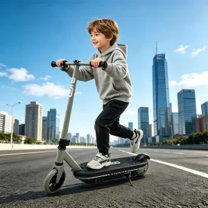 Kids’ Electric Scooter with Lightweight Plastic Design and 10KM/H Max Speed