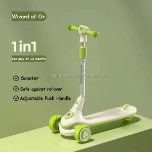 Kids Kick Scooters with LED Flashing Rear Wheel Aluminum Three Gear Handlebars Foot Scooters in Various Colors