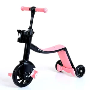 Kids Riding Scooter Kids Foldable 3 Wheels Flashing Indoor Scooter with Music and Light Animal Kids 3 in 1 Scooter