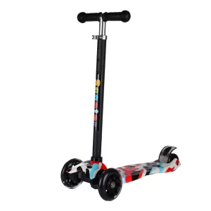 Kids Scooter Four Wheel Kick Scooter Adjustable Height Scooter Balance Scooter with PU Light Wheels with Painting