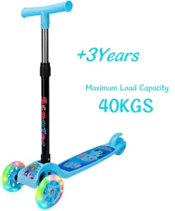 Kids Scooters Folding Kick Scooter Adjustable Height 3 Wheel Kids Baby Foot Scooter with LED Light