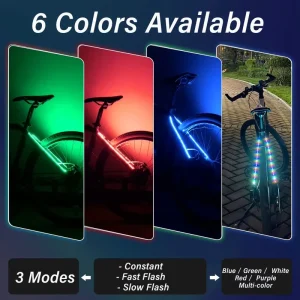 Led Strip Lights Bike Scooter Skateboard Cycling Safety Decorative Taillight Mtb Road Rear Lamp Accessories