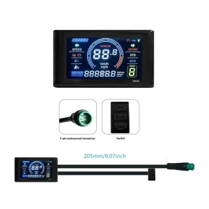 Lithium Battery Powered Modification Accessories LCD-S966 Electric Scooter Smart Color Screen Instrument Connector Wired