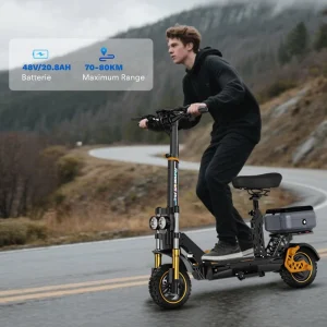 M5PRO Powerful 1200W Commuter Electric Scooter with Seat and Storage Box Foldable Scooter for Adults Urban Travel