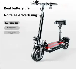 Manufacturer Foldable Aluminum Alloy Electric Disc Brake 45KM Range Lithium Battery Ride Adult Scooter