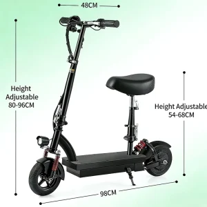 Mini Electric Scooter With Seat Portable Foldable E Scooter for Adults High Carbon Steel Frame Durable City Traffic Solution