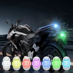 Mini USB Rechargeable Aircraft Taillight LED Strobe Lights Warning Lights for Motorcycles Scooter Ebike Accessories