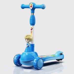 Model 201 Cartoon 3 Wheel Lightweight Plastic Kids Kick Scooter LED Flashing Wheels EN71 CE ASTM Approved Foldable 50kg Load