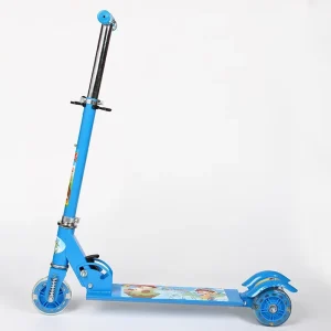 Modern Foldable Kids Kick Scooter with Three Wheels Outdoor Use Height Adjustable Steel Frame Child Toy