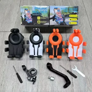 Motorcycle Electric Bike Scooter Phone Mount with Shock Absorption 360 Rotation Silicone Gel HW 182