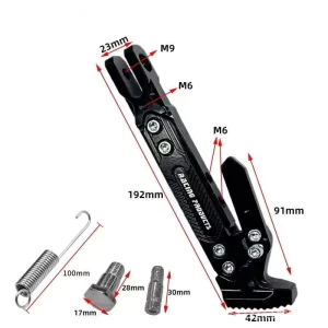 Motorcycle Foot Support Adjustable Kickstand Modified Single-sided Tripod Scooter Aluminum Alloy Side Support