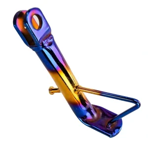 Motorcycle Kickstand Part Titanium Edged Blue Anodized Footrest for Demon Scooter Modification