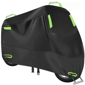 Motorcycle Scooter Cover Waterproof Outdoor Protection 7 Reflective Strips Lock Hole Storage Bag