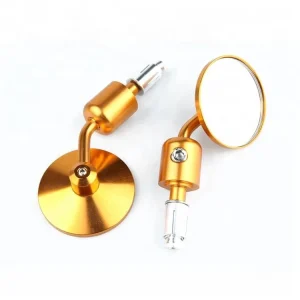 Motorcycle Spare Parts Accessories CNC Cafe Racer Light Bar End Scooter Rear View Mirror with Gold Color Mirror