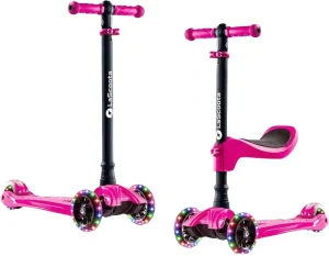 Multifunctional 3 in 1 Folding Kick Scooter for Kids Outdoor Toy with Three Wheels Steel & Plastic Alloy Material
