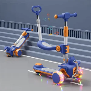 Multifunctional Folding Kid Kick Children Foot Scooter Foldable Kids’ Scooters for a Boy Kids 6-8