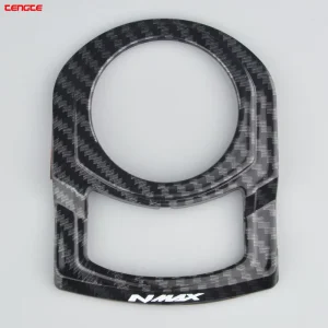 NMAX 155 Modified Ignition Lock Cover Carbon Fiber Texture Scooter Switch Cap Motorbike Accessories