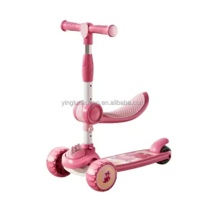 New Kids Kick Scooters with Flash Wheel One Click Assembly Enhanced PP Material Kids Foot Scooter