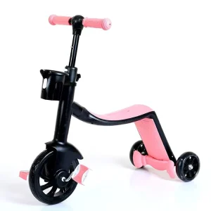 New Multifunctional 3-in-1 Children’s Balance Bike One-Click Switch Between Bicycle, Scooter and Balance Bike, Kids Scooter