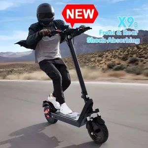 Newest X9B Foldable Electric Scooter for Adults Dual Shock Absorbers Long Range Fast Kick E Scooter with Removable Battery