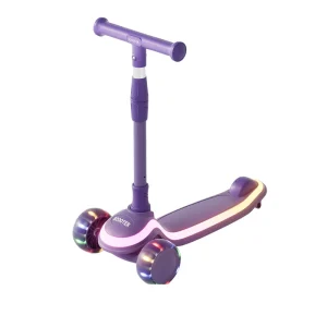 Non Slip Deck Kids Scooter Height Adjustable 3-Wheel Kick Scooter with LED Lights Durable Ride-On Toy for Children