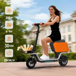 ONYX X6 Fat Tire Electric Scooter 25km/h 350W Brushless Motor Waterproof Full Suspension Folding Design Lithium Battery 7.8Ah