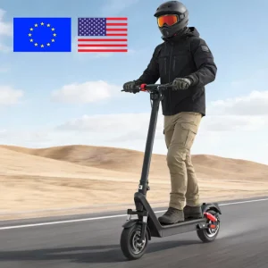 Off Road Electric Scooter Brushless Motor 10″ Tubeless Tires Dual Disc Brakes & Shock Absorbers Foldable Kick Scooter for Adults