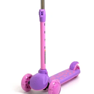 Outdoor Foot Scooter 3 Wheel Foldable Kick Scooter with PU Wheels Rear Foot Brake Height Adjustable