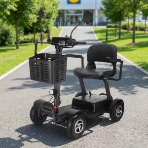 Outdoor Four Wheel Electric Mobility Scooter Brushless Steel Frame Heavy Duty Foldable Removable Lithium Battery Waterproof 250W