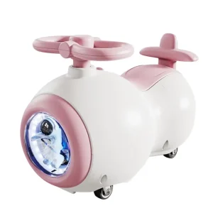 Peanut style Swivel Wobble Car 4 Wheel Scooter with Music and Lighting Anti Rollover Design Seat Included for Child and Adult Use