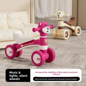 Pedal-Free Children’s Balance Bike & Scooter with Four-Wheel Glider Plastic for 2-5 Years