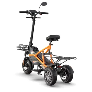 Rear Suspension Scooter Electrico 3 Wheels Folding Electric Scooter with Seat