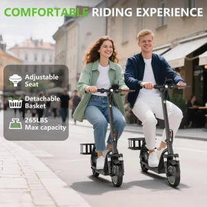 Reliable 350W Electric Scooter with Seat and Basket Folding Adult City E-scooter Germany Local Warehouse No Tax