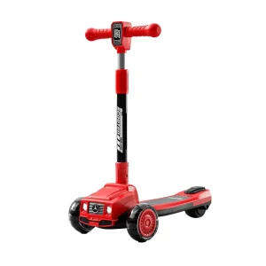 Rideable Electric Scooters for Older Kids & Students Shock-Absorbing 3-Wheel Foot-Operated Metal Body One-Piece Design